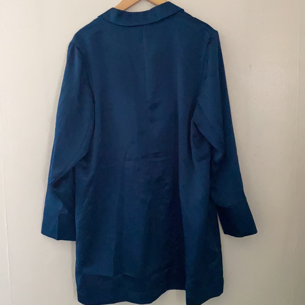 Blue Double Breasted Button Blazer - image 4